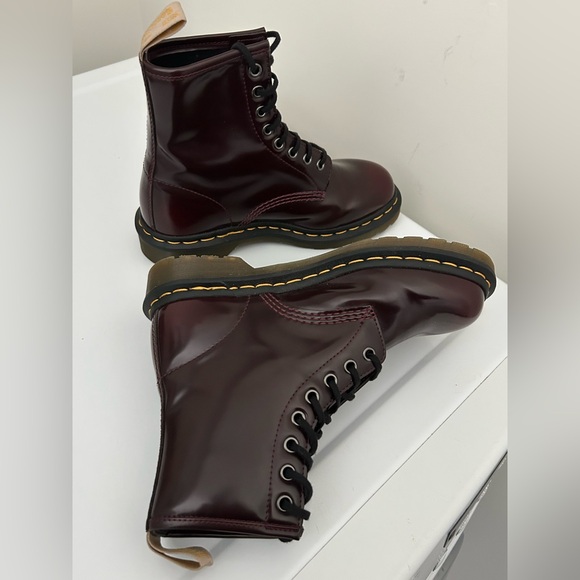 Dr Martens Vegan Lace Up Boots Cherry Brown Size 7 - Picture 7 of 13